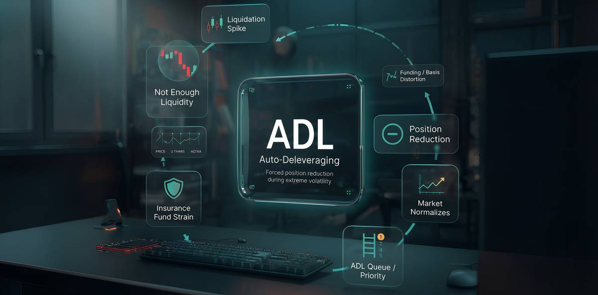 ADL (Auto-Deleveraging) indicator in the OKX interface: position priority in the forced reduction queue for a derivatives contract