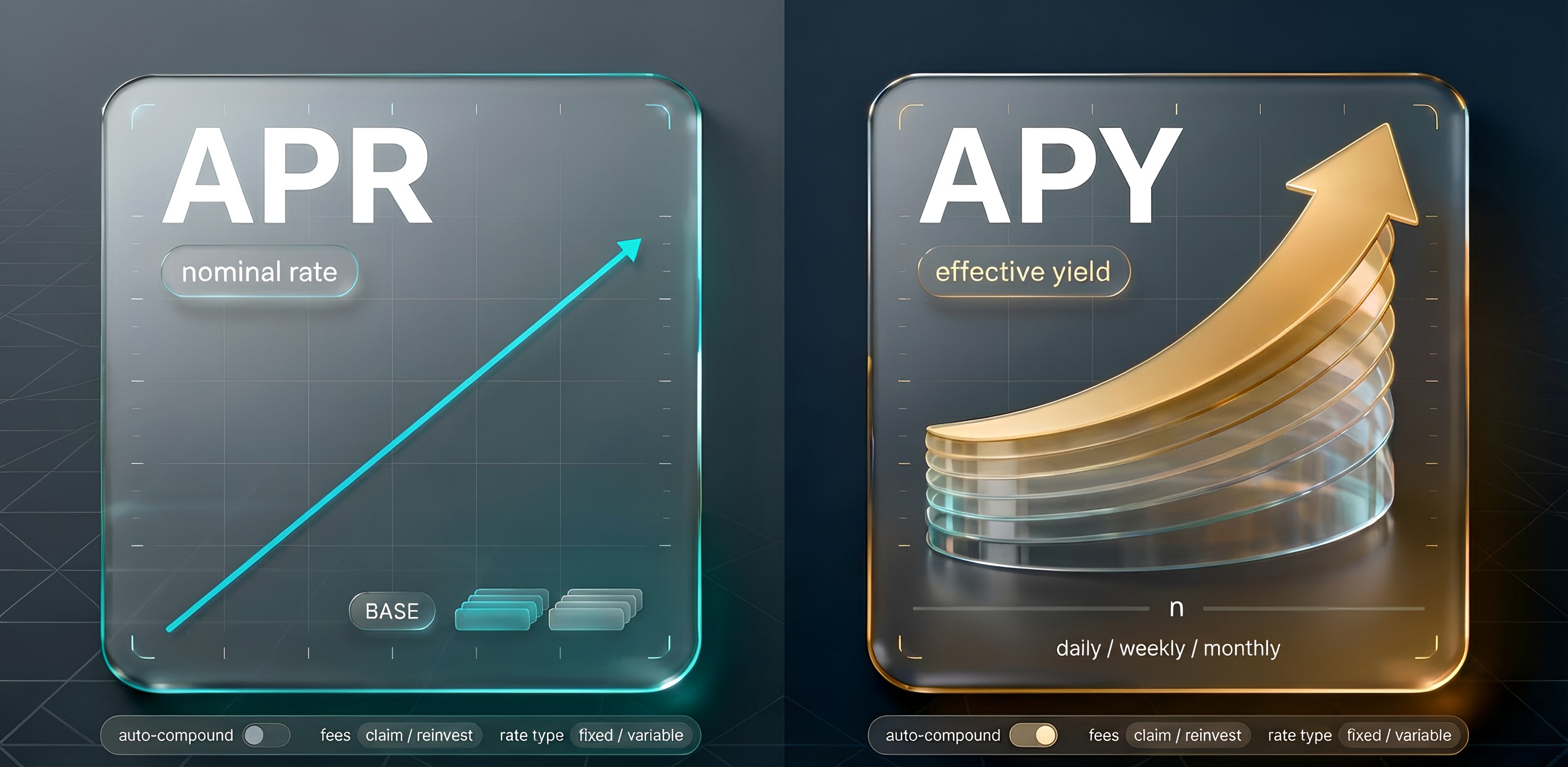 Crypto yield rates: APR vs APY