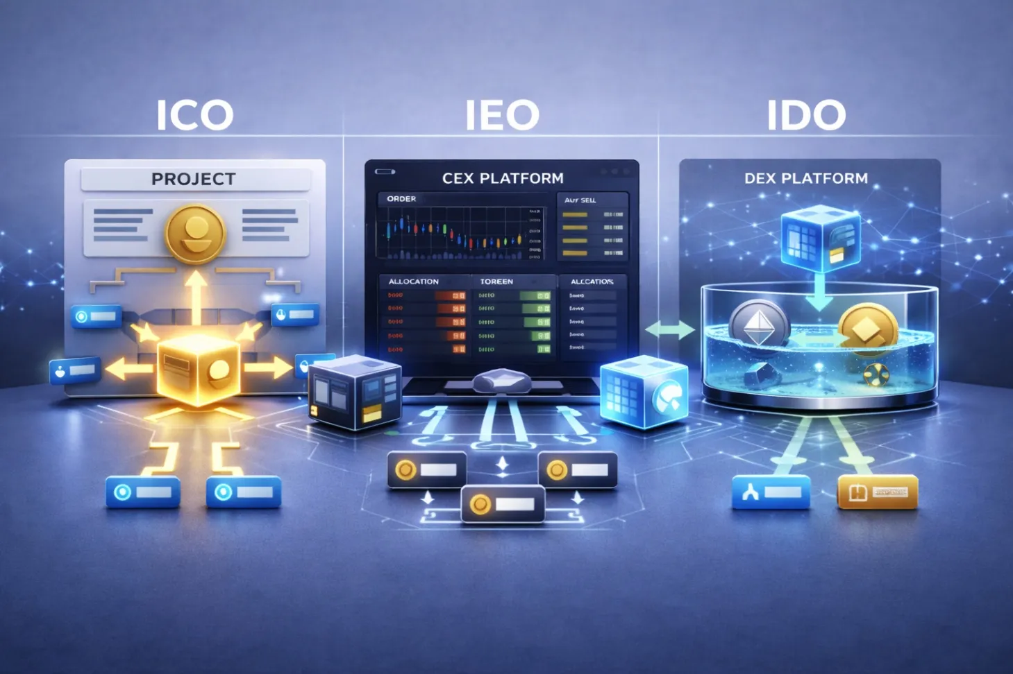 IDO・IEO・ICOを簡単に：トークンセール形式の違い