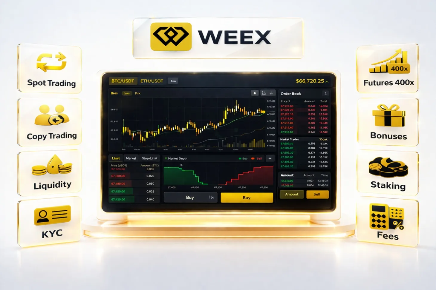 интерфейс криптобиржи Weex