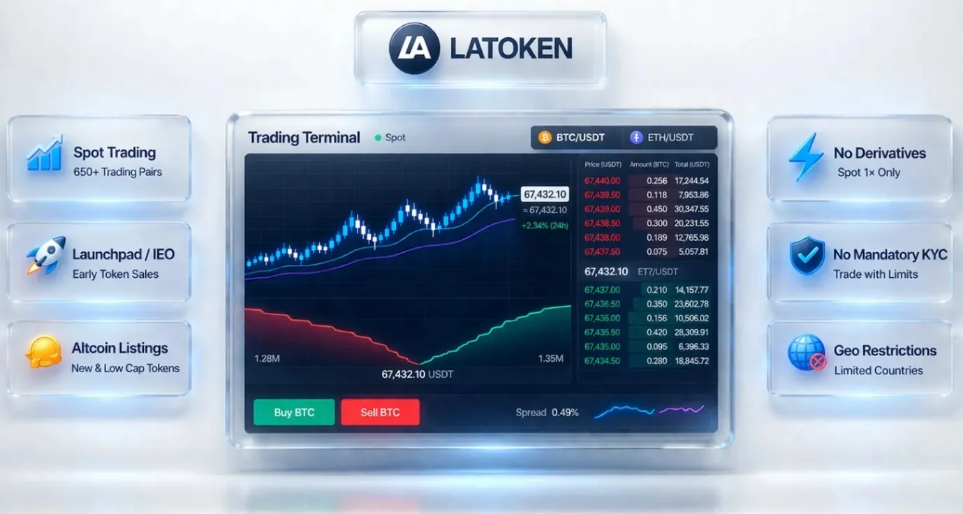 интерфейс LATOKEN трейдинга