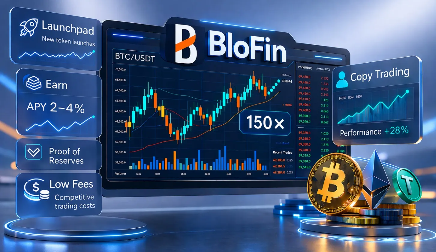 Криптобиржа BloFin на мониторе