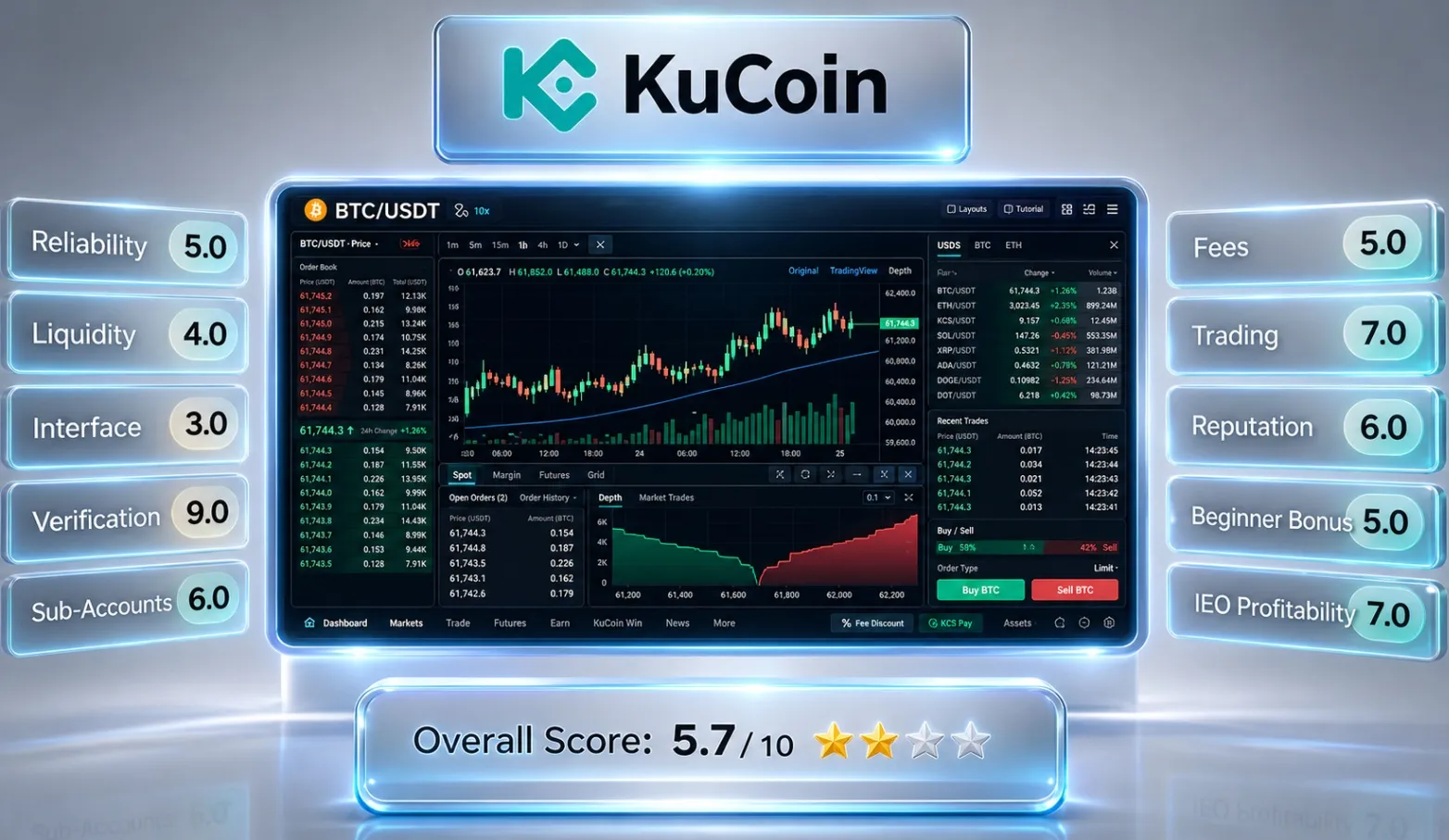 KuCoin trading terminal rating